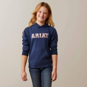 Ariat 3d Logo 2.0 Hoodie Navy/Red Polska | XOLFUP-862