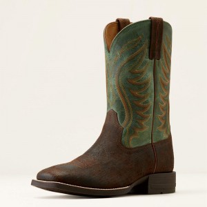 Ariat Amos Cowboy Boot Zielone Polska | GQCXRD-570