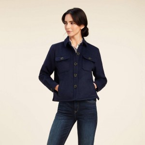 Ariat Ashford Shirt Jacket Granatowe Polska | QIUDWM-914