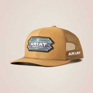 Ariat Aztec Logo Patch Cap Beige/Khaki Polska | DYWGKS-357