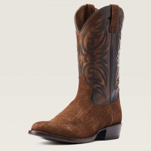 Ariat Bankroll Western Boot Hippo Tan Suede Polska | NSCEPX-094