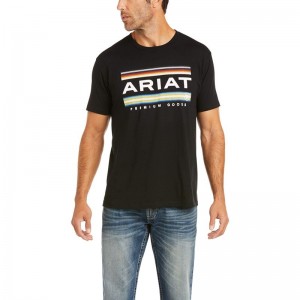 Ariat Bar Stripe T-Shirt Czarne Polska | KCEIQZ-974