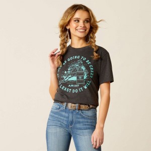 Ariat Barrel Beauty T-Shirt Charcoal Heather Polska | GFPHJV-715