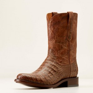 Ariat Bench Made Clanton Western Boot Natural Caiman Belly Polska | HWXKTR-385