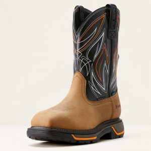 Ariat Big Rig Boa Waterproof Composite Toe Work Boot Natural Tan/Black Polska | GCNVFE-392