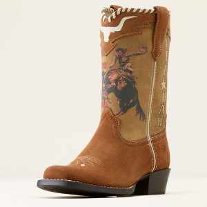 Ariat Bk Futurity Rodeo Quincy Western Boot Chestnut Suede/American Cowboy Polska | ANKEBV-062