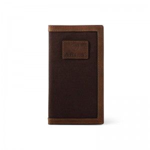 Ariat Canvas Logo Rodeo Wallet Brązowe Polska | GAKYID-815