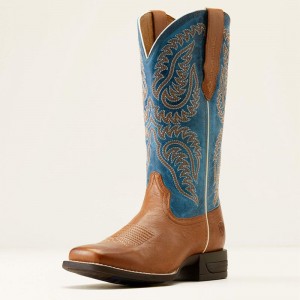 Ariat Cattle Caite Stretchfit Western Boot Niebieskie Polska | NDTUKB-176