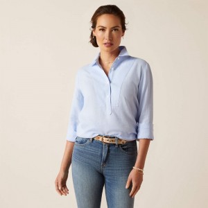 Ariat Cazadero Blouse Niebieskie Polska | WKADHL-109