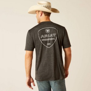 Ariat Charger Crestline T-Shirt Charcoal Polska | MZFOPQ-482