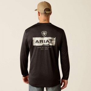 Ariat Charger Stacks T-Shirt Czarne Polska | OWDLPU-349