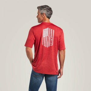 Ariat Charger Vertical Flag Tee Scooter Polska | ZBHKIJ-839