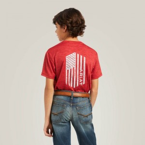 Ariat Charger Vertical Flag Tee Scooter Polska | KRTLFZ-975