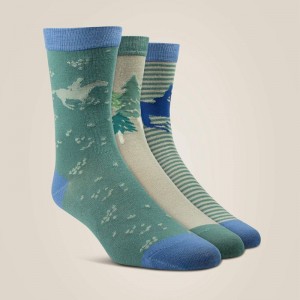 Ariat Charm Crew Socks Purity/Arctic Horses Polska | UVOQEM-067