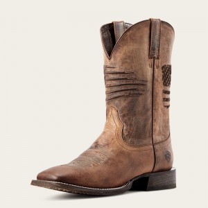 Ariat Circuit Patriot Western Boot Weathered Tan Polska | ARCNJF-354