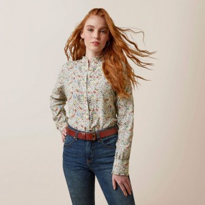 Ariat Clarion Blouse Bird Print Polska | QIETUX-105