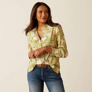 Ariat Clarion Blouse Rosegarden Print Polska | EJANXW-426