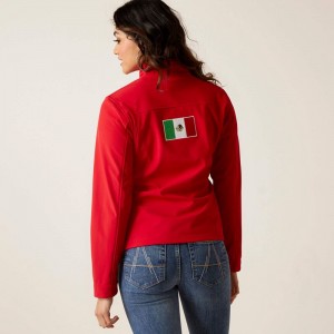 Ariat Classic Team Softshell Mexico Jacket Czerwone Polska | XJUEIH-534