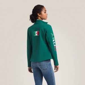 Ariat Classic Team Softshell Mexico Jacket Verde Polska | GVHAFZ-485