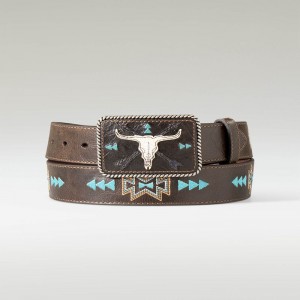 Ariat Cowskull Arrow Belt Brązowe Polska | UQOLFX-869