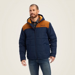 Ariat Crius Hooded Insulated Jacket Granatowe Polska | VBHGLR-235