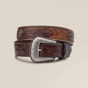 Ariat Cross Medallion Belt Brązowe Polska | HMNDFL-712