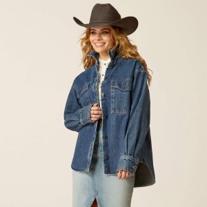 Ariat Denim Shirt Jacket Hesperia Polska | OBLNFJ-245