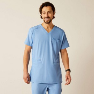 Ariat Derham 6 Pocket Scrub Top Głęboka Niebieskie Polska | VEWJFL-659