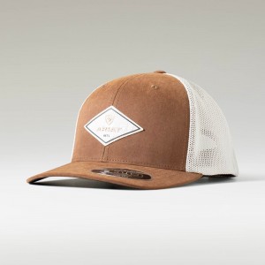 Ariat Diamond Leather Patch Cap Brązowe Polska | KSBNHJ-569