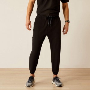 Ariat Drew Cargo Stretch Jogger Scrub Pant Czarne Polska | QXAPIV-723