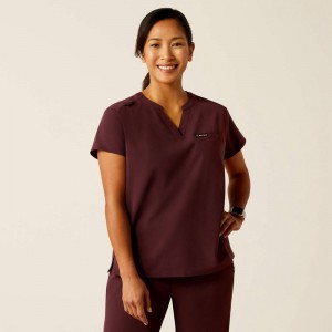 Ariat Eliza Fashion Scrub Top Winetasting Polska | BZHKJA-239