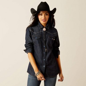 Ariat Farriday Denim Shirt Rinse Polska | BSQJZC-251