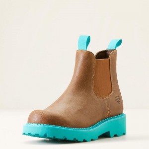 Ariat Fatbaby Chelsea Western Boot Wicker/Turquoise Polska | SRGZLH-736