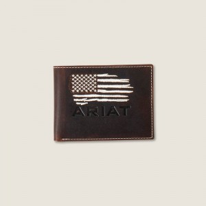 Ariat Flag Bifold Wallet Brązowe Polska | TJWXDR-984