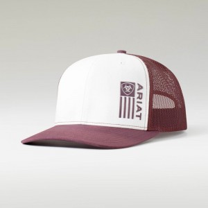 Ariat Flag Cap Wine Polska | NZUCHF-243