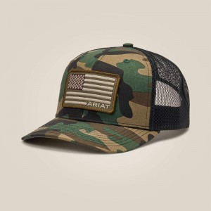 Ariat Flag Patch Cap Camo Polska | NKHSRA-621