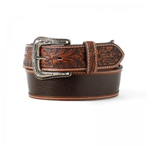 Ariat Floral Stamped Tip Belt Brązowe Polska | XNQSAE-631