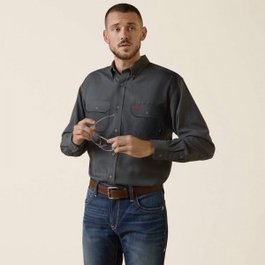 Ariat Fr Air Inherent Work Shirt Charcoal Heather Polska | AVYOSG-987