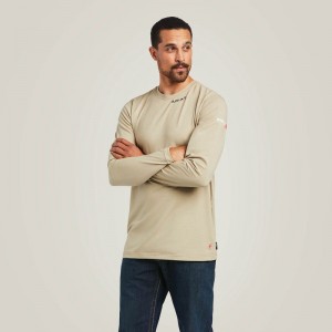 Ariat Fr Baselayer T-Shirt Khaki Polska | YDAIJO-830