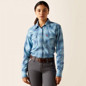 Ariat Fr Bonita Snap Work Shirt Niebieskie Polska | RMEPIC-908