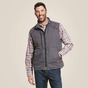 Ariat Fr Duralight Stretch Canvas Vest Iron Gray Polska | VTWQSU-402