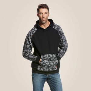 Ariat Fr Durastretch Patriot Hoodie Czarne Polska | UFEAIY-231