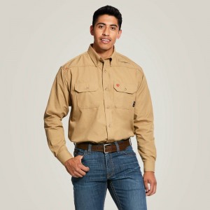 Ariat Fr Featherlight Work Shirt Khaki Polska | PELNUS-789