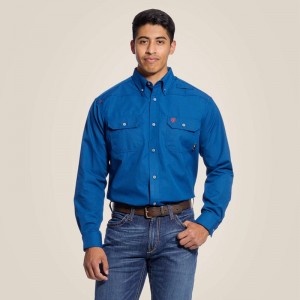 Ariat Fr Featherlight Work Shirt Królewski Niebieski Niebieskie Polska | EPOMLV-019