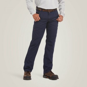 Ariat Fr M5 Stretch Duralight Canvas Stackable Straight Leg Pant Granatowe Polska | PEJILR-873