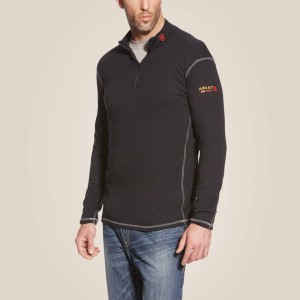 Ariat Fr Polartec 1/4 Zip Top Czarne Polska | KFMJPS-745