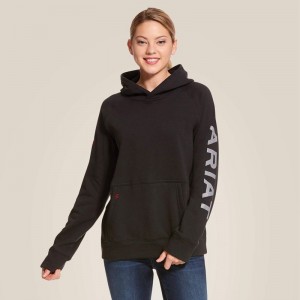 Ariat Fr Primo Fleece Logo Hoodie Czarne Polska | IBKQON-416