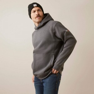 Ariat Fr Rev Pullover Hoodie Charcoal Heather Polska | ZDGPYQ-864