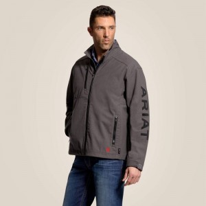 Ariat Fr Team Logo Softshell Jacket Iron Gray Polska | MGJXNH-327