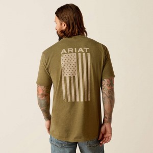 Ariat Freedom T-Shirt Military Heather Polska | OUJASG-510